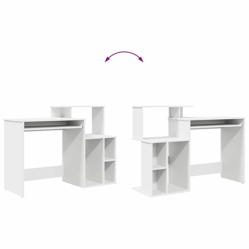 Casa si Gradina - Mobilier - Mese si birouri - Birouri - Birou cu stocare Alb 120.5x44x88.5 cm Lemn artificial - Infinity.ro