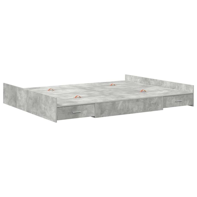 Casa si Gradina - Mobilier - Paturi si accesorii - Paturi - Cadru de pat cu depozitare Gri beton 140 x 190 cm Melamina - Infinity.ro