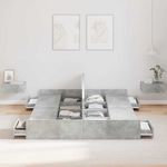 Casa si Gradina - Mobilier - Paturi si accesorii - Paturi - Cadru de pat cu depozitare Gri beton 140 x 190 cm Melamina - Infinity.ro