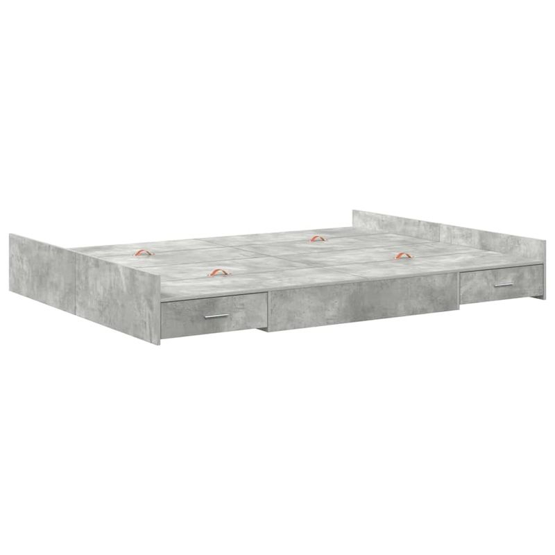 Casa si Gradina - Mobilier - Paturi si accesorii - Paturi - Cadru de pat cu depozitare Gri beton 140 x 190 cm Melamina - Infinity.ro