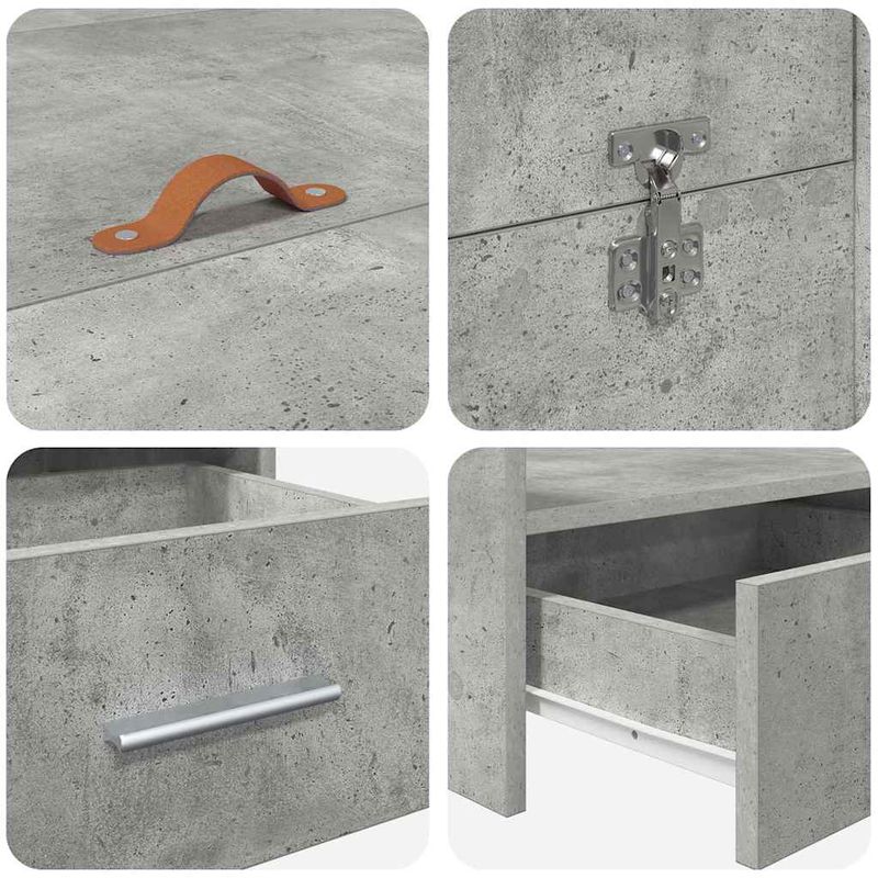 Casa si Gradina - Mobilier - Paturi si accesorii - Paturi - Cadru de pat cu depozitare Gri beton 140 x 190 cm Melamina - Infinity.ro