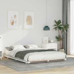 Casa si Gradina - Mobilier - Paturi si accesorii - Paturi - Cadru de pat de podea Alb 160 x 210 cm Lemn masiv de pin - Infinity.ro