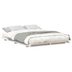 Casa si Gradina - Mobilier - Paturi si accesorii - Paturi - Cadru de pat de podea Alb 160 x 210 cm Lemn masiv de pin - Infinity.ro