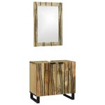 Casa si Gradina - Mobilier - Seturi de mobilier - Seturi baie - Set de mobilier pentru baie cu raft cu depozitare cu usa cu oglinda 2 pcs Maro Standard - Infinity.ro