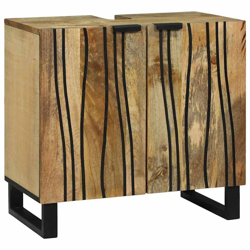 Casa si Gradina - Mobilier - Seturi de mobilier - Seturi baie - Set de mobilier pentru baie cu raft cu depozitare cu usa cu oglinda 2 pcs Maro Standard - Infinity.ro