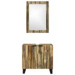 Casa si Gradina - Mobilier - Seturi de mobilier - Seturi baie - Set de mobilier pentru baie cu raft cu depozitare cu usa cu oglinda 2 pcs Maro Standard - Infinity.ro
