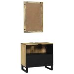 Casa si Gradina - Mobilier - Seturi de mobilier - Seturi baie - Set de mobilier pentru baie cu raft cu depozitare cu usa cu oglinda 2 pcs Maro Standard - Infinity.ro