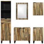Casa si Gradina - Mobilier - Seturi de mobilier - Seturi baie - Set de mobilier pentru baie cu sertar cu raft cu depozitare cu usa cu oglinda 5 pcs Maro Mediu - Infinity.ro