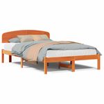 Casa si Gradina - Mobilier - Paturi si accesorii - Paturi - Cadru de Pat cu Tablie Maro Cerat 120x200 cm Lemn Masiv Pin - Infinity.ro