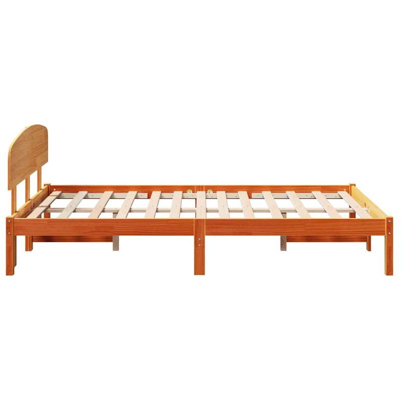 Casa si Gradina - Mobilier - Paturi si accesorii - Paturi - Cadru de Pat cu Tablie Maro Cerat 120x200 cm Lemn Masiv Pin - Infinity.ro