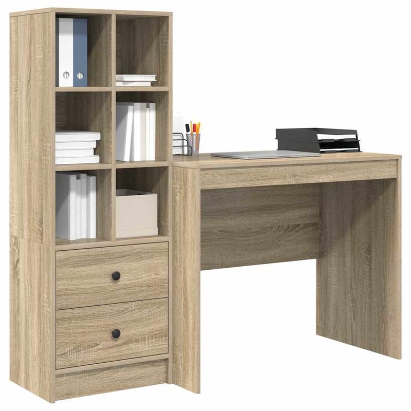 Casa si Gradina - Mobilier - Mese si birouri - Birouri - Birou cu stocare din stejar Sonoma si lemn prelucrat - Infinity.ro