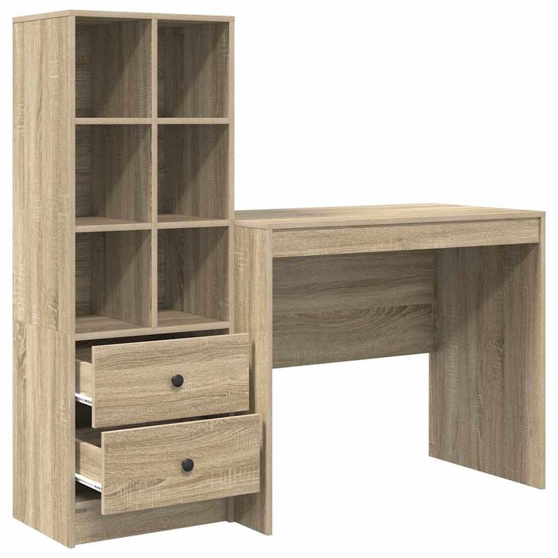 Casa si Gradina - Mobilier - Mese si birouri - Birouri - Birou cu stocare din stejar Sonoma si lemn prelucrat - Infinity.ro