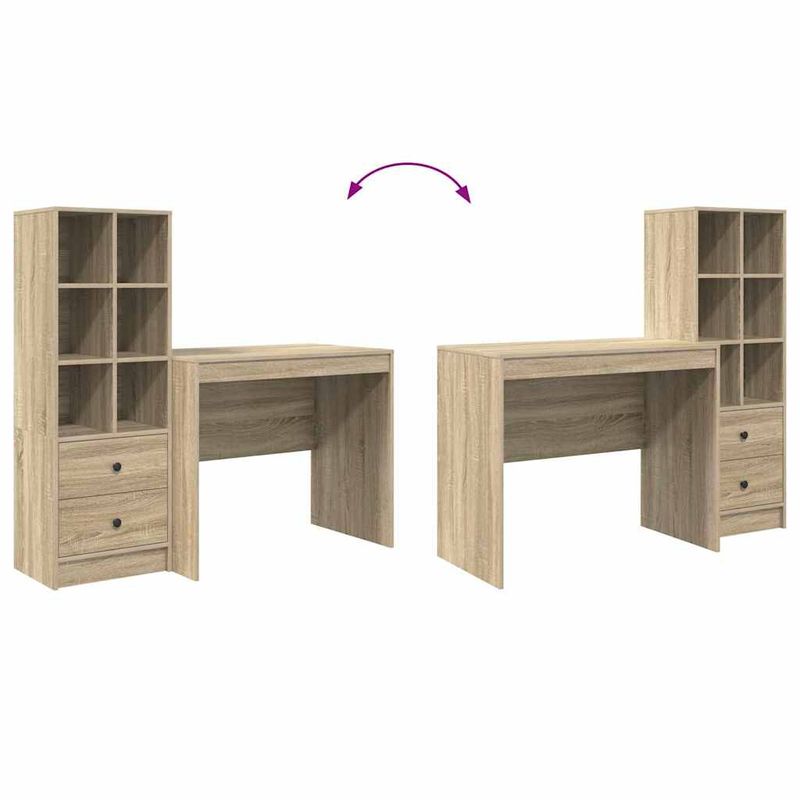 Casa si Gradina - Mobilier - Mese si birouri - Birouri - Birou cu stocare din stejar Sonoma si lemn prelucrat - Infinity.ro