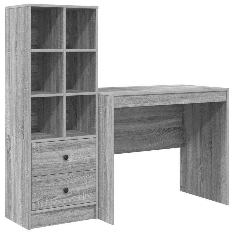 Casa si Gradina - Mobilier - Mese si birouri - Birouri - Birou cu Storage Gri Sonoma Lemn Aglomerat - Infinity.ro
