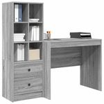 Casa si Gradina - Mobilier - Mese si birouri - Birouri - Birou cu Storage Gri Sonoma Lemn Aglomerat - Infinity.ro