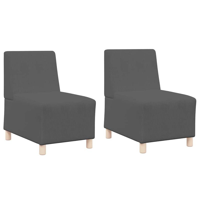 Casa si Gradina - Mobilier - Canapele si coltare - Canapele - Canapea Scaun 2 pcs Gri inchis 55 x 74 x 82 cm Tesatura de catifea - Infinity.ro