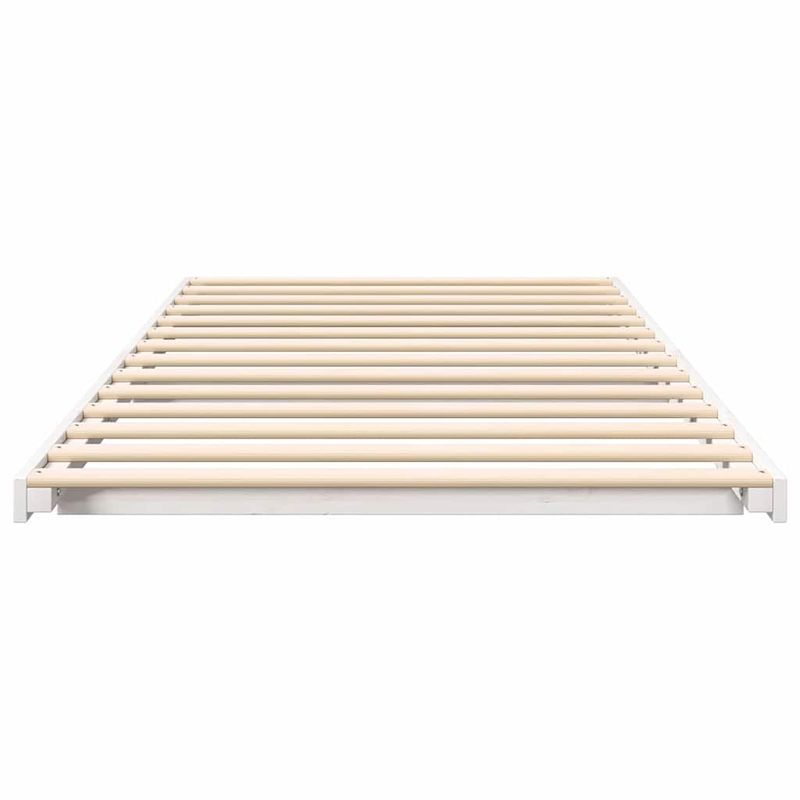 Casa si Gradina - Mobilier - Paturi si accesorii - Paturi - Cadru de pat de podea Alb 90 x 200 cm Lemn masiv de pin - Infinity.ro