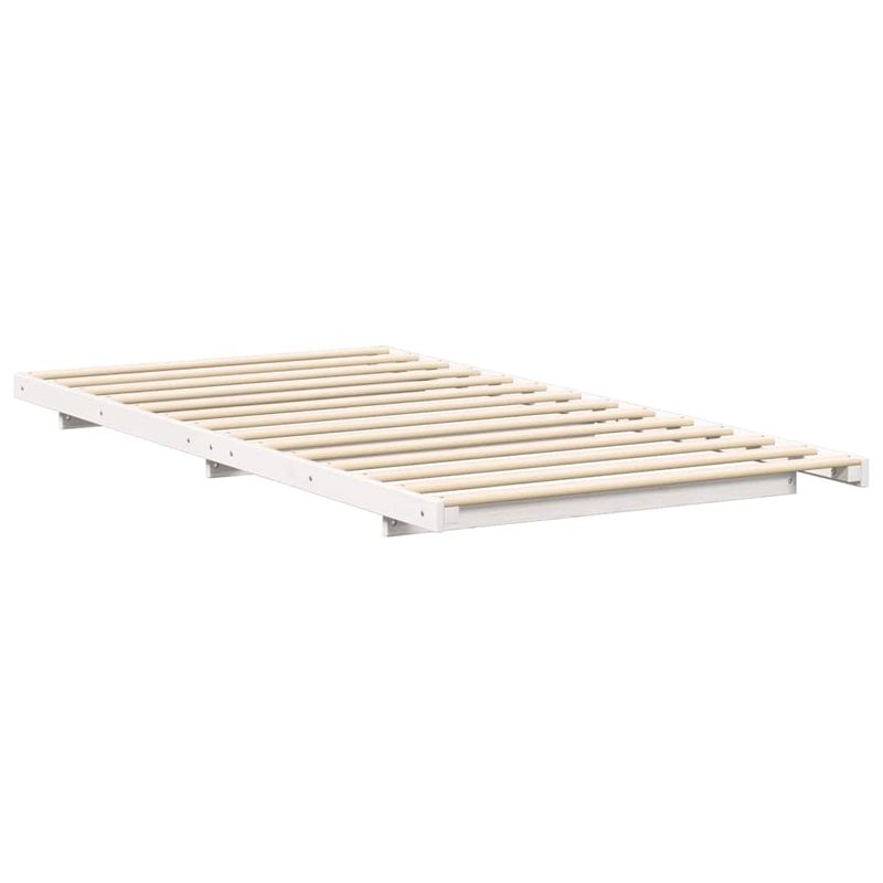 Casa si Gradina - Mobilier - Paturi si accesorii - Paturi - Cadru de pat de podea Alb 90 x 200 cm Lemn masiv de pin - Infinity.ro