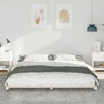 Casa si Gradina - Mobilier - Paturi si accesorii - Paturi - Cadru de pat de podea Alb 180 x 220 cm Lemn masiv de pin - Infinity.ro