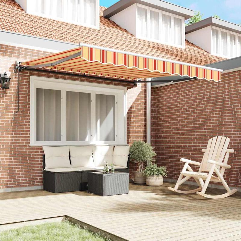 Casa si Gradina - Gradina si terasa - Umbrele si pavilioane - Pavilioane - Cortina Retractabila Manual Galben si portocalie 350x250 cm - Infinity.ro