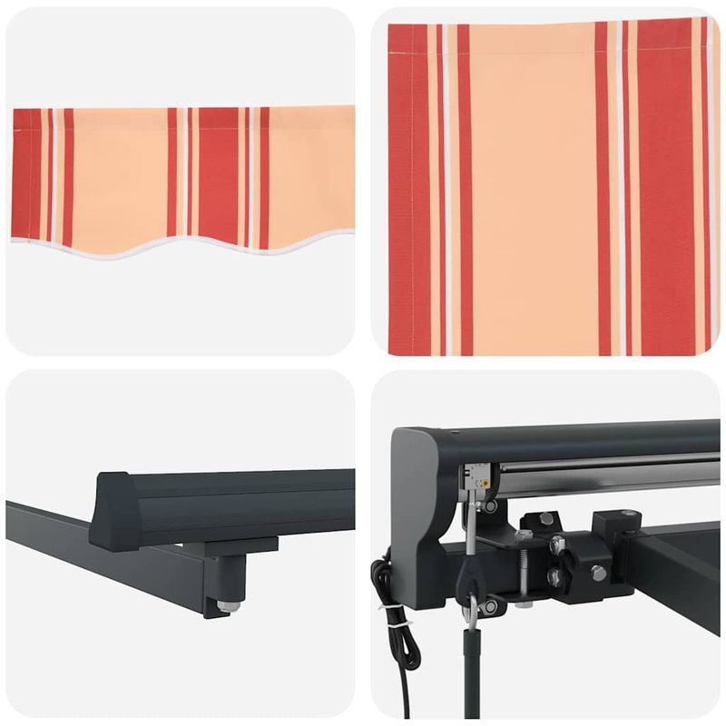 Casa si Gradina - Gradina si terasa - Umbrele si pavilioane - Pavilioane - Cortina Retractabila Manual Galben si portocalie 350x250 cm - Infinity.ro