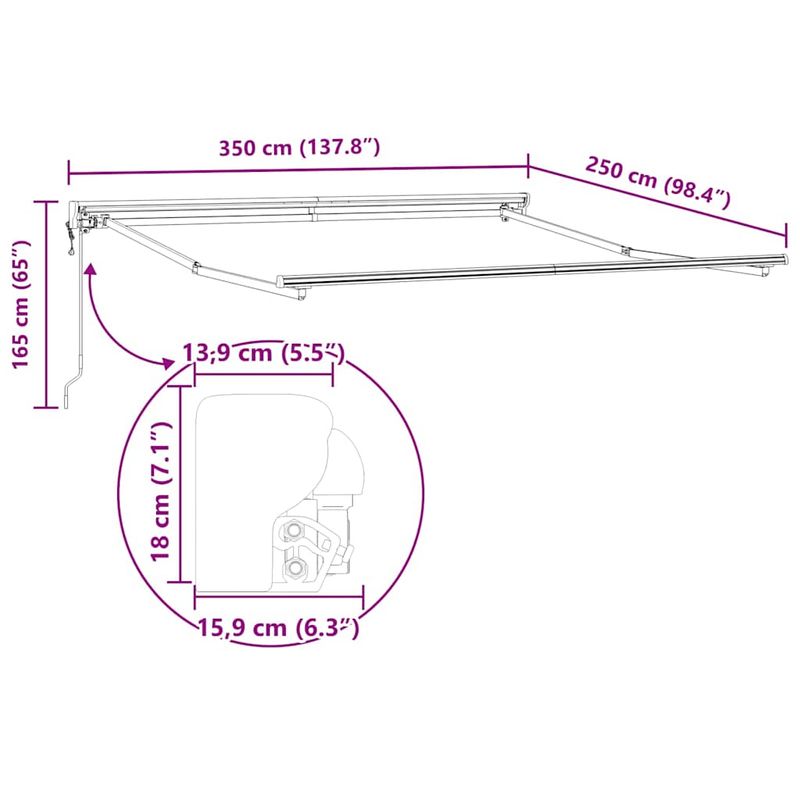 Casa si Gradina - Gradina si terasa - Umbrele si pavilioane - Pavilioane - Cortina Retractabila Manual Galben si portocalie 350x250 cm - Infinity.ro
