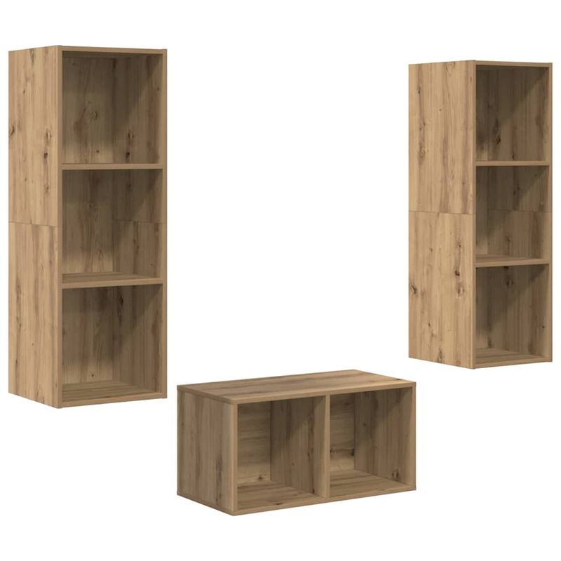 Casa si Gradina - Mobilier - Seturi de mobilier - Seturi living - Set dulap TV stejar artizanal 37 x 37 x 107 cm Lemn compozit - Infinity.ro