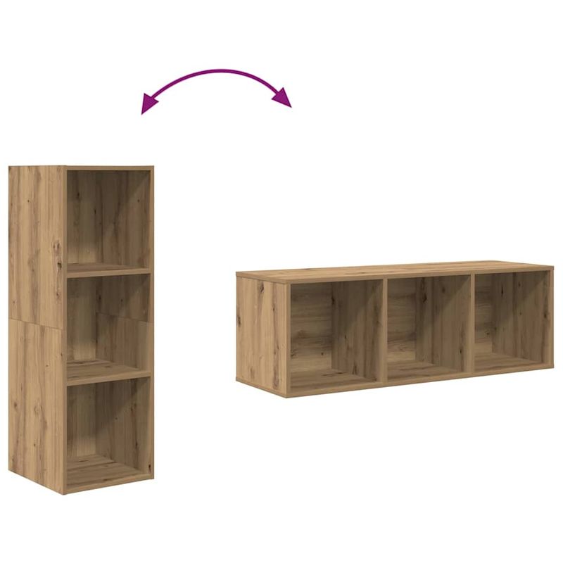 Casa si Gradina - Mobilier - Seturi de mobilier - Seturi living - Set dulap TV stejar artizanal 37 x 37 x 107 cm Lemn compozit - Infinity.ro