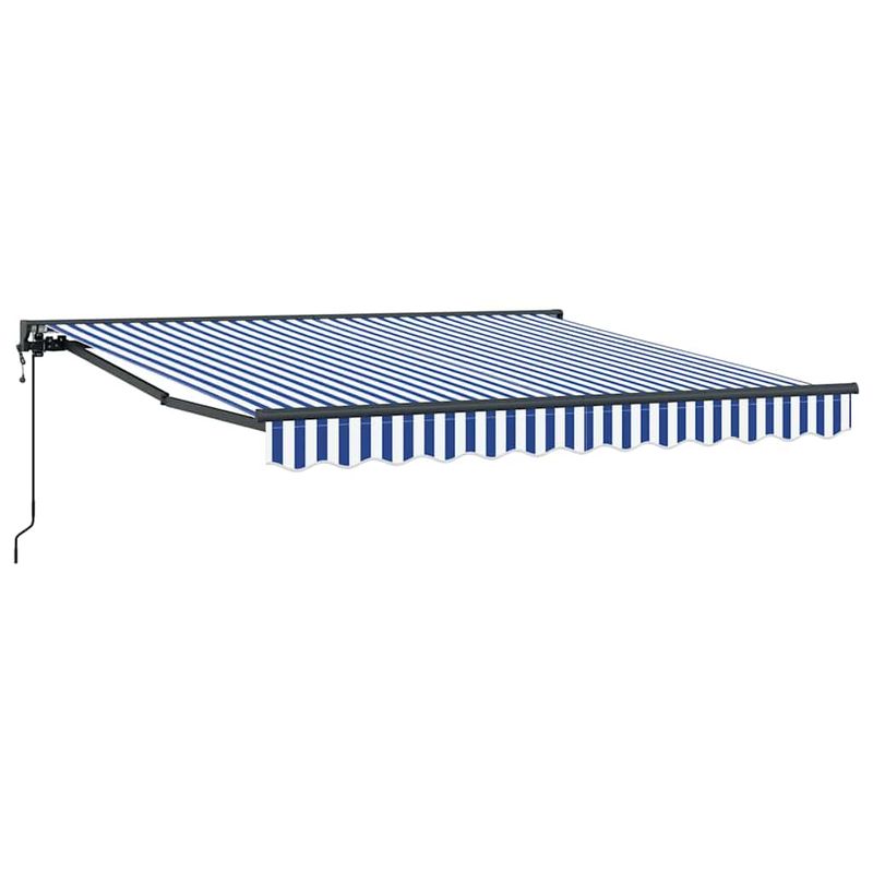Casa si Gradina - Gradina si terasa - Umbrele si pavilioane - Pavilioane - Cortina Retractabila Manual Albastru si Alb 350x250 cm Acril - Infinity.ro