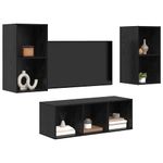 Casa si Gradina - Mobilier - Seturi de mobilier - Seturi living - Set dulap TV 3 pcs Stejar negru 37 x 37 x 107 cm Lemn compozit - Infinity.ro