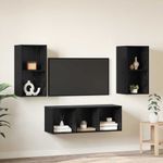 Casa si Gradina - Mobilier - Seturi de mobilier - Seturi living - Set dulap TV 3 pcs Stejar negru 37 x 37 x 107 cm Lemn compozit - Infinity.ro