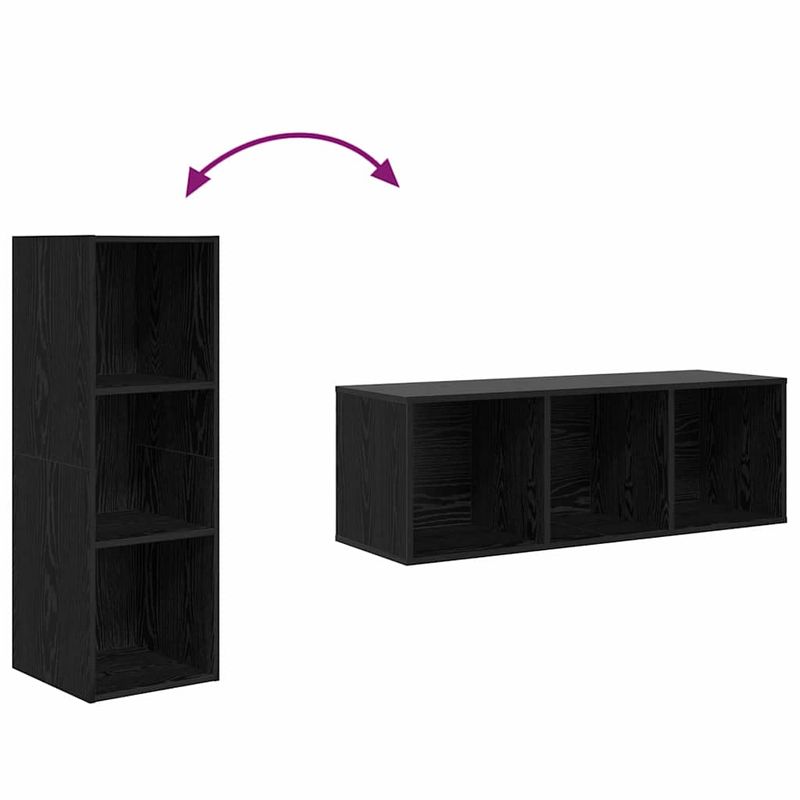 Casa si Gradina - Mobilier - Seturi de mobilier - Seturi living - Set dulap TV 3 pcs Stejar negru 37 x 37 x 107 cm Lemn compozit - Infinity.ro