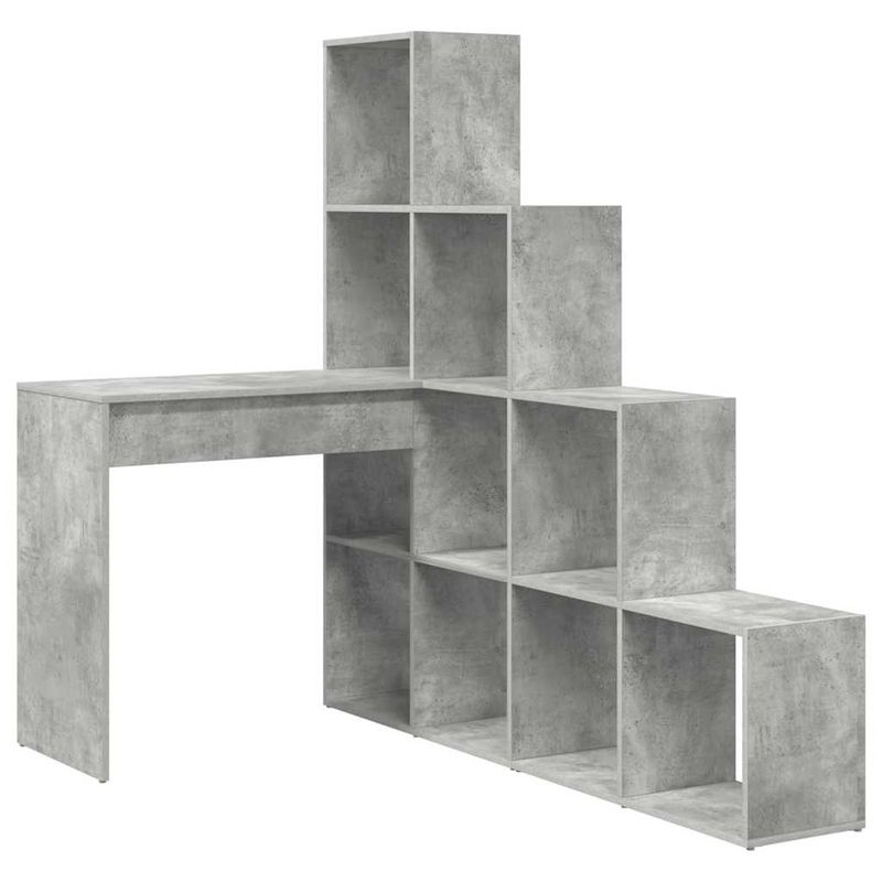 Casa si Gradina - Mobilier - Mese si birouri - Birouri - Birou de colt cu raft cu depozitare Gri beton 101.5 x 149.5 x 149.5 cm - Infinity.ro