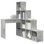 Casa si Gradina - Mobilier - Mese si birouri - Birouri - Birou de colt cu raft cu depozitare Gri beton 101.5 x 149.5 x 149.5 cm - Infinity.ro