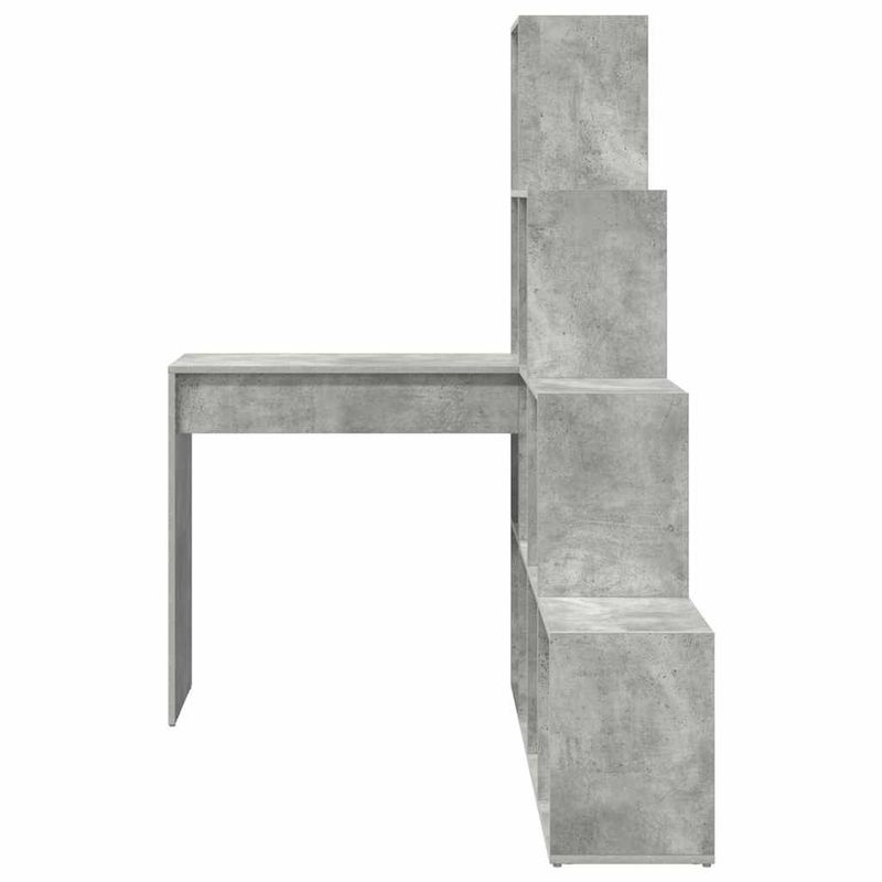 Casa si Gradina - Mobilier - Mese si birouri - Birouri - Birou de colt cu raft cu depozitare Gri beton 101.5 x 149.5 x 149.5 cm - Infinity.ro
