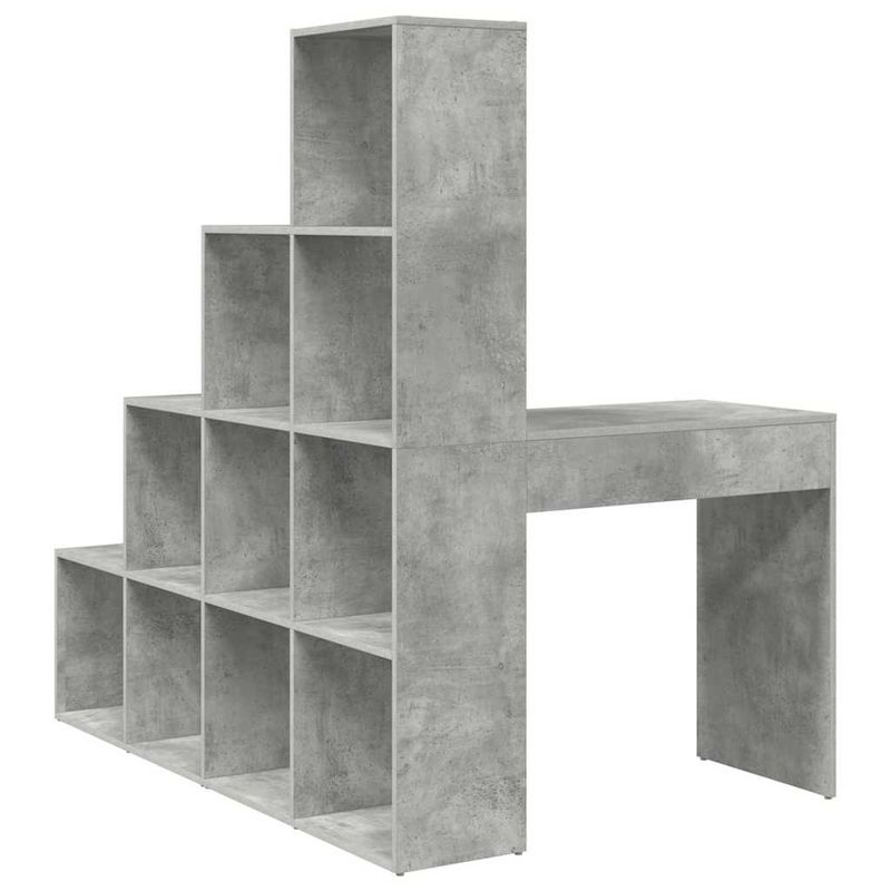 Casa si Gradina - Mobilier - Mese si birouri - Birouri - Birou de colt cu raft cu depozitare Gri beton 101.5 x 149.5 x 149.5 cm - Infinity.ro