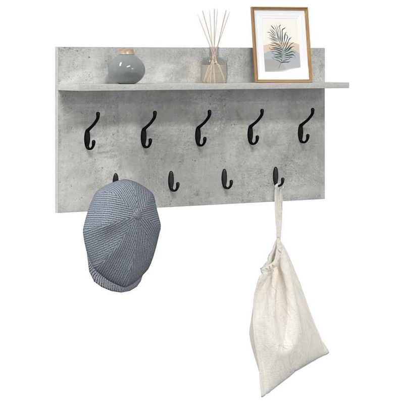 Casa si Gradina - Mobilier - Biblioteci si rafturi - Rafturi - Racator de paltoane montat pe perete Gri beton 80 x 40 x 12 cm - Infinity.ro