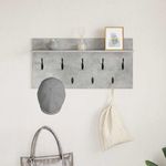 Casa si Gradina - Mobilier - Biblioteci si rafturi - Rafturi - Racator de paltoane montat pe perete Gri beton 80 x 40 x 12 cm - Infinity.ro