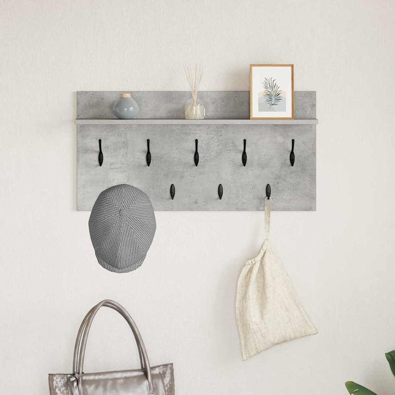 Casa si Gradina - Mobilier - Biblioteci si rafturi - Rafturi - Racator de paltoane montat pe perete Gri beton 80 x 40 x 12 cm - Infinity.ro