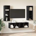 Casa si Gradina - Mobilier - Seturi de mobilier - Seturi living - Set dulap TV cu raft Pe perete 3 pcs Stejar negru 37 x 37 x 142.5 cm - Infinity.ro