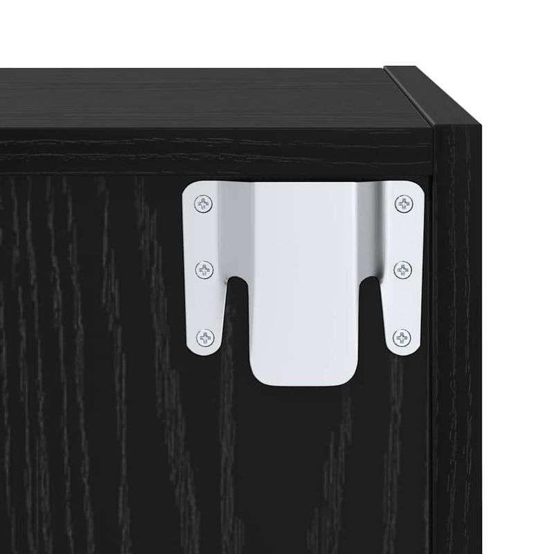 Casa si Gradina - Mobilier - Seturi de mobilier - Seturi living - Set dulap TV cu raft Pe perete 3 pcs Stejar negru 37 x 37 x 142.5 cm - Infinity.ro