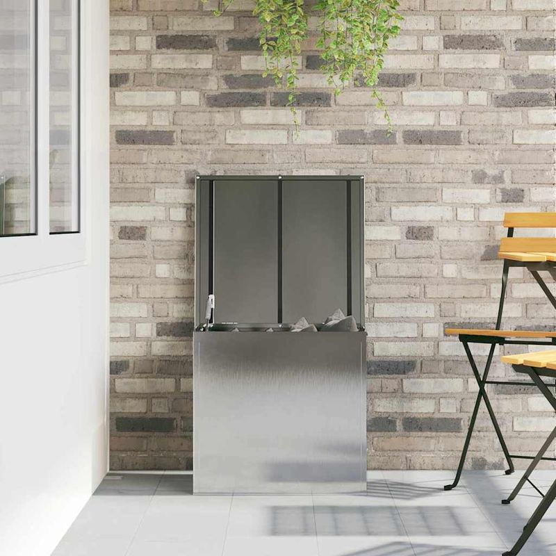 Casa si Gradina - Mobilier - Organizare si depozitare - Cutii depozitare - Cutie de depozitare exterioara - Argintie - 55 x 50,5 x 50 cm - Otel inoxidabil - Infinity.ro