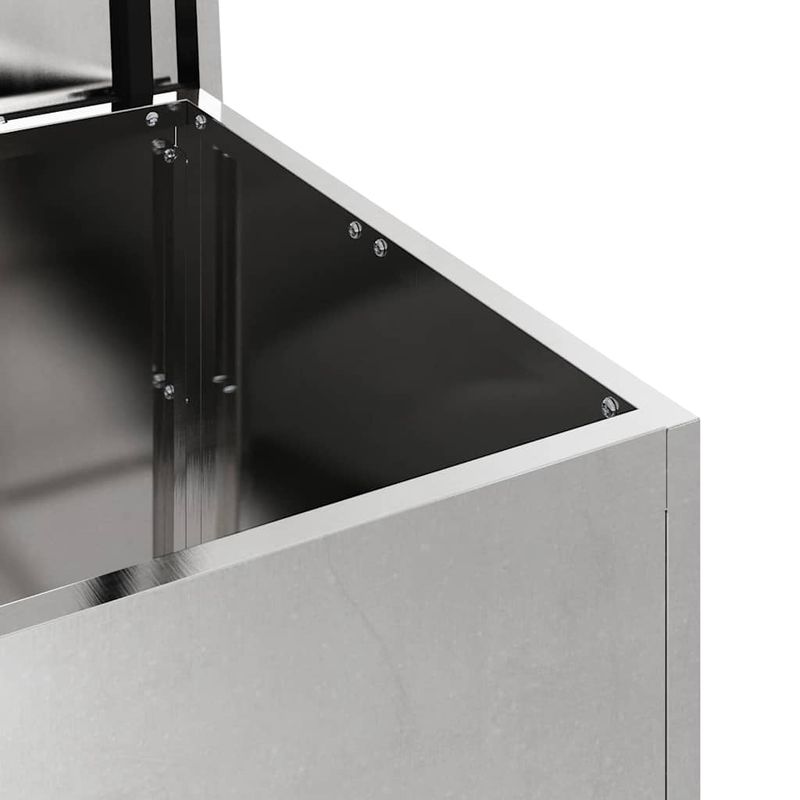 Casa si Gradina - Mobilier - Organizare si depozitare - Cutii depozitare - Cutie de depozitare exterioara - Argintie - 55 x 50,5 x 50 cm - Otel inoxidabil - Infinity.ro