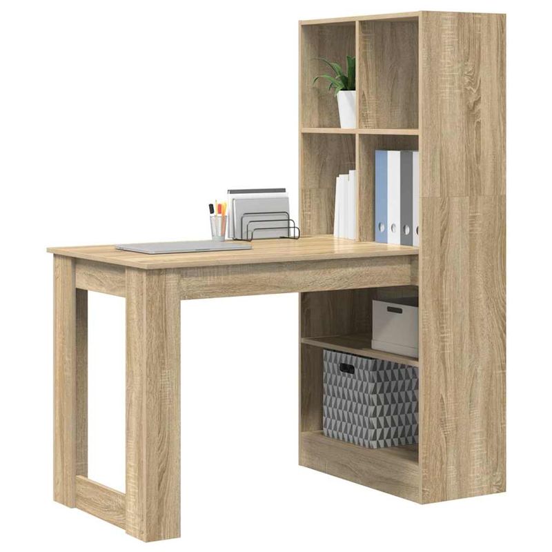 Casa si Gradina - Mobilier - Mese si birouri - Birouri - Birou cu raft cu depozitare Stejar sonoma 122 x 67 x 145 cm - Infinity.ro