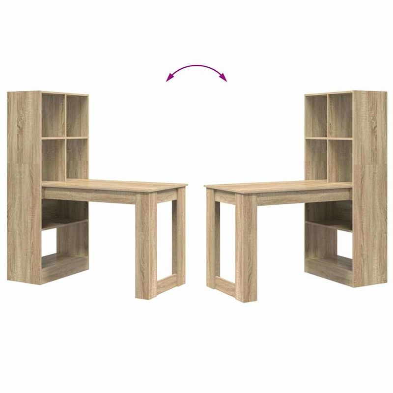 Casa si Gradina - Mobilier - Mese si birouri - Birouri - Birou cu raft cu depozitare Stejar sonoma 122 x 67 x 145 cm - Infinity.ro