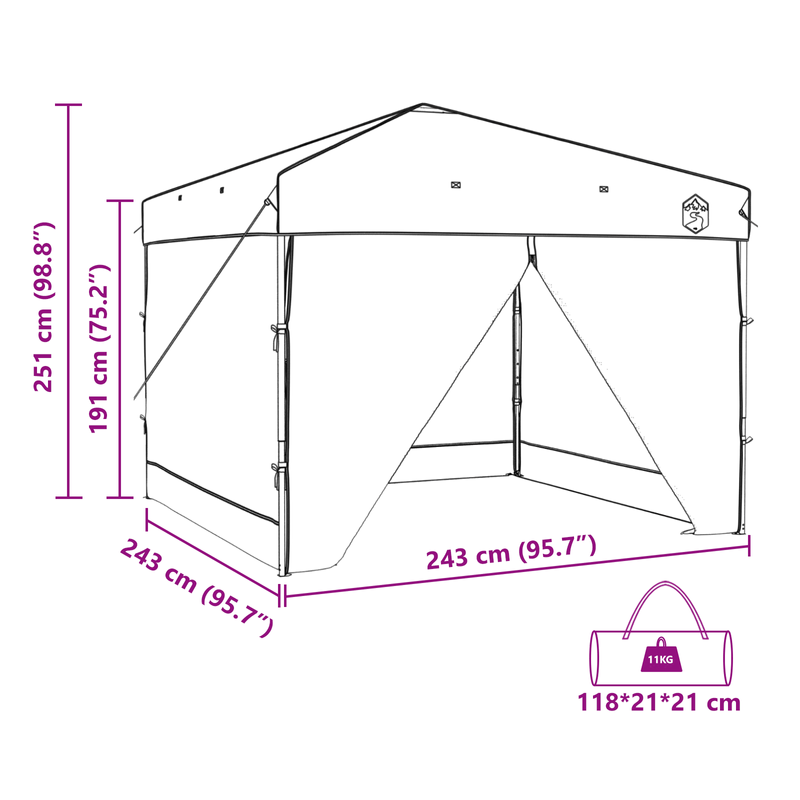 Casa si Gradina - Gradina si terasa - Umbrele si pavilioane - Pavilioane - Cort cu Copertina Portocaliu 250 x 250 x 227 / 236 / 245 cm - Infinity.ro