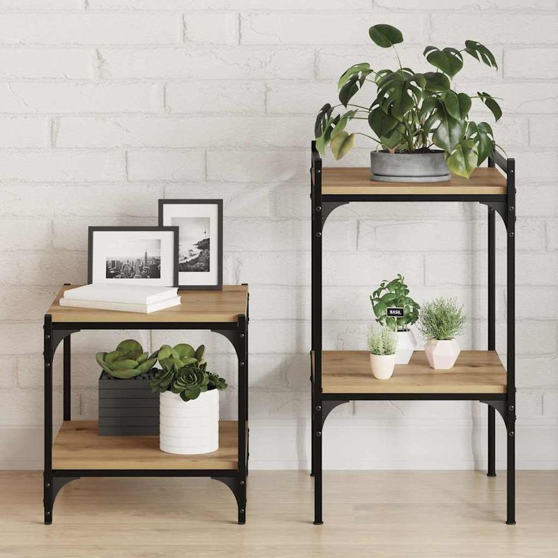 Casa si Gradina - Mobilier - Biblioteci si rafturi - Rafturi - Placi bookshelf, 4 bucati, din stejar artizanal, 40x40x1.5 cm, lemn finisat - Infinity.ro