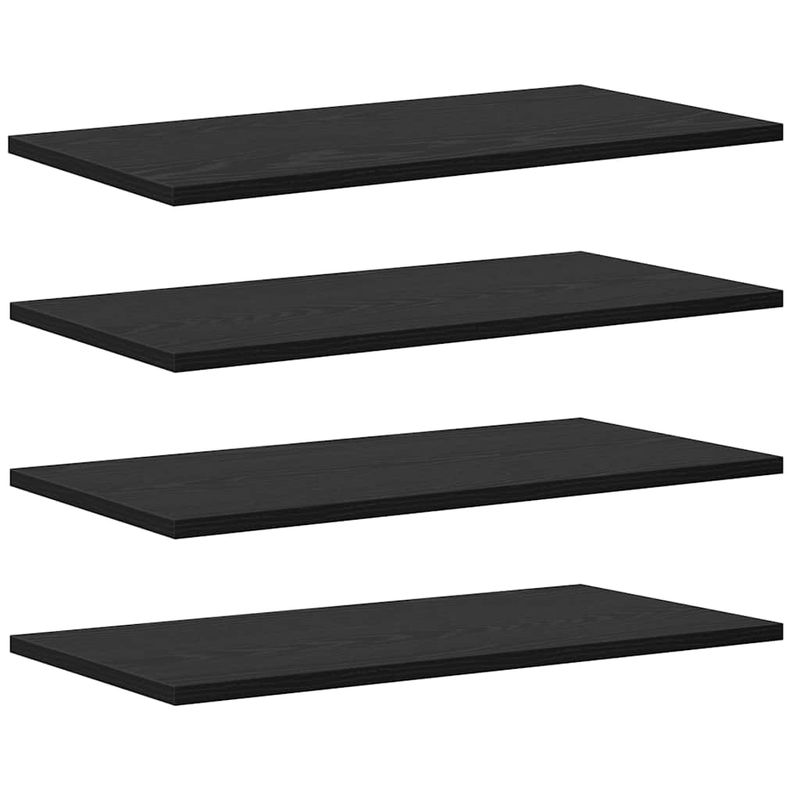 Casa si Gradina - Mobilier - Biblioteci si rafturi - Rafturi - Placi de rafturi - Pachet de 4 in fag negru, dimensiuni 60x30x1.5 cm, din lemn prelucrat. - Infinity.ro