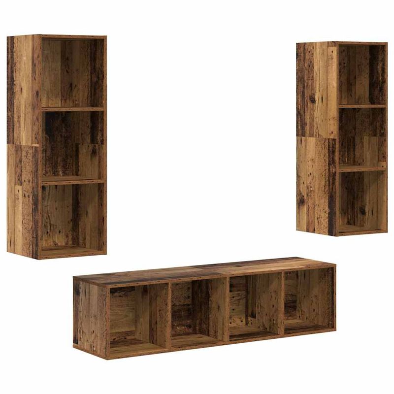 Casa si Gradina - Mobilier - Seturi de mobilier - Seturi living - Set dulap TV 3 pcs Lemn vechi 37 x 37 x 142.5 cm Lemn compozit - Infinity.ro