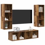 Casa si Gradina - Mobilier - Seturi de mobilier - Seturi living - Set dulap TV 3 pcs Lemn vechi 37 x 37 x 142.5 cm Lemn compozit - Infinity.ro